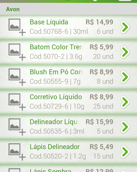 Lista de Produtos